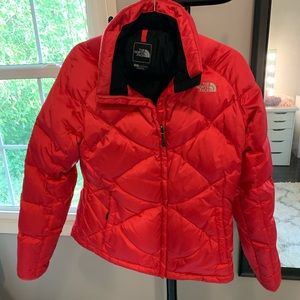 Women’s Red North Face Puffer Coat